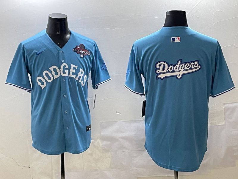 Men Los Angeles Dodgers Blank Light Blue Throwback Game 2025 Nike MLB Jersey style 13